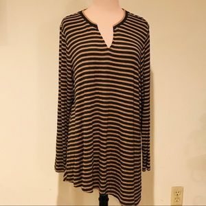 CAbi Striped asymmetrical tunic